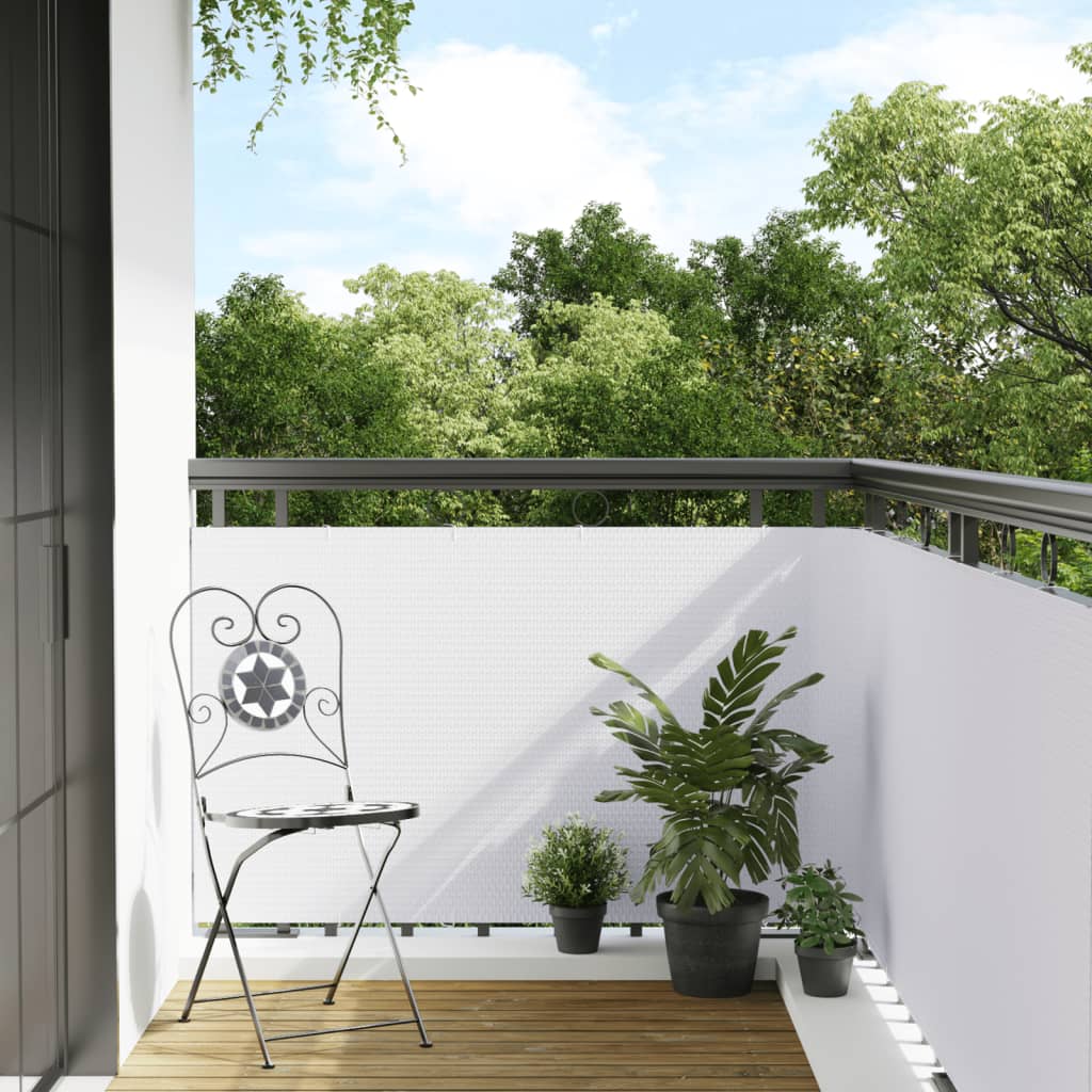 Toldo Para Balcón Ratán Sintético Blanco 400x100 Cm / Vetonek_3