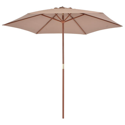 Vidaxl Sombrilla De Jardín Con Palo De Madera Gris Taupe 270 Cm_1