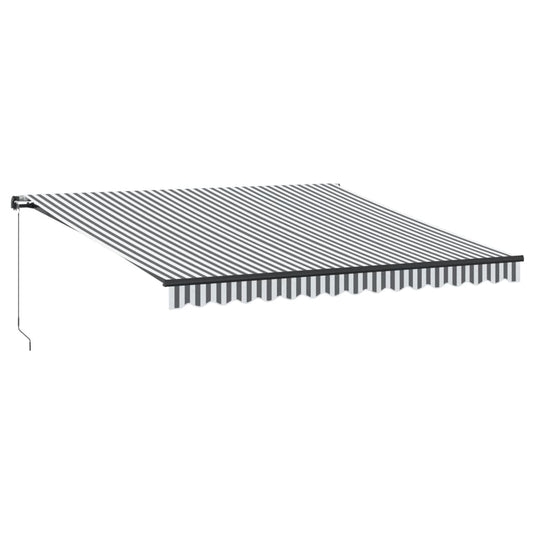 Toldo Retráctil Manual Gris Antracita Y Blanco 400x350 Cm_0