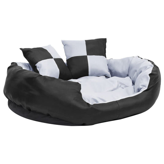 Vidaxl Cojín Para Perro Reversible Y Lavable Gris Y Negro 85x70x20 Cm_0