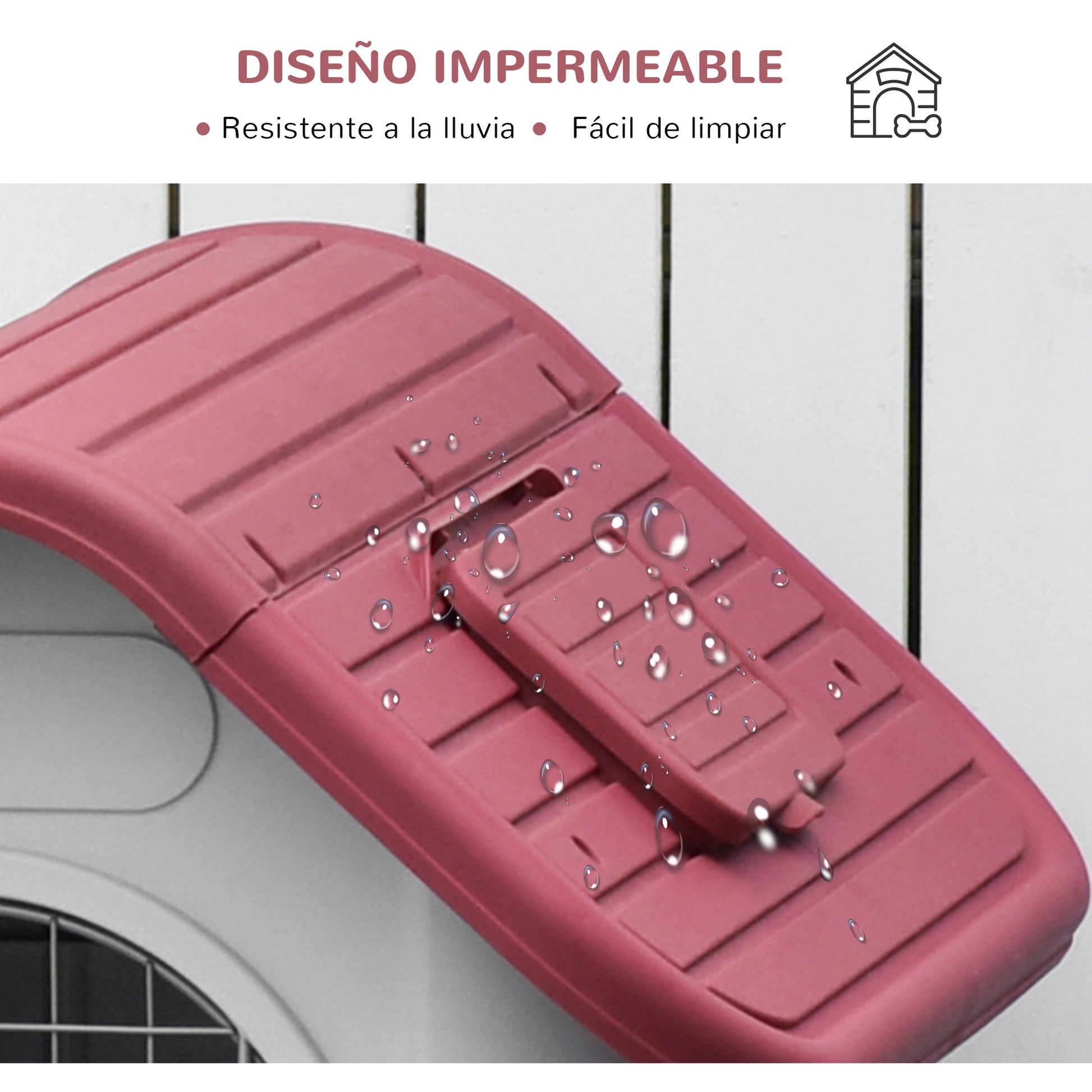 Pawhut Caseta De Perro Con 3 Respiraderos Puerta Ventana Para Jardín Terraza_4