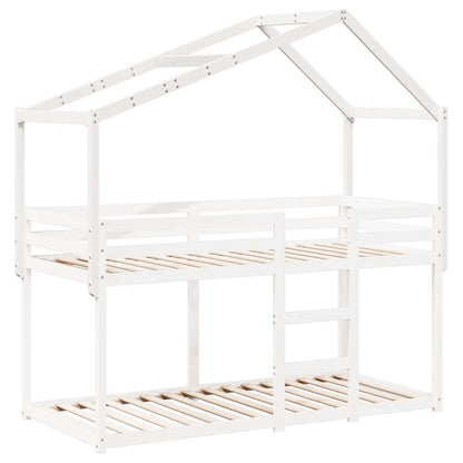 Techo De Cama Infantil Madera Maciza Blanco 213x95,5x144,5 Cm_2