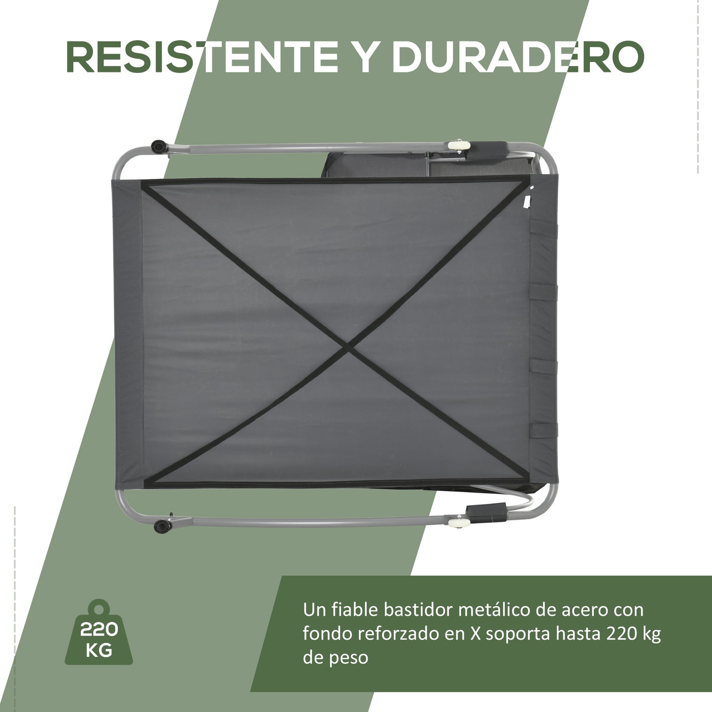 Outsunny Tumbona Doble De Jardín Con Toldo 2 Cojines 200x175x134 Cm Gris_5
