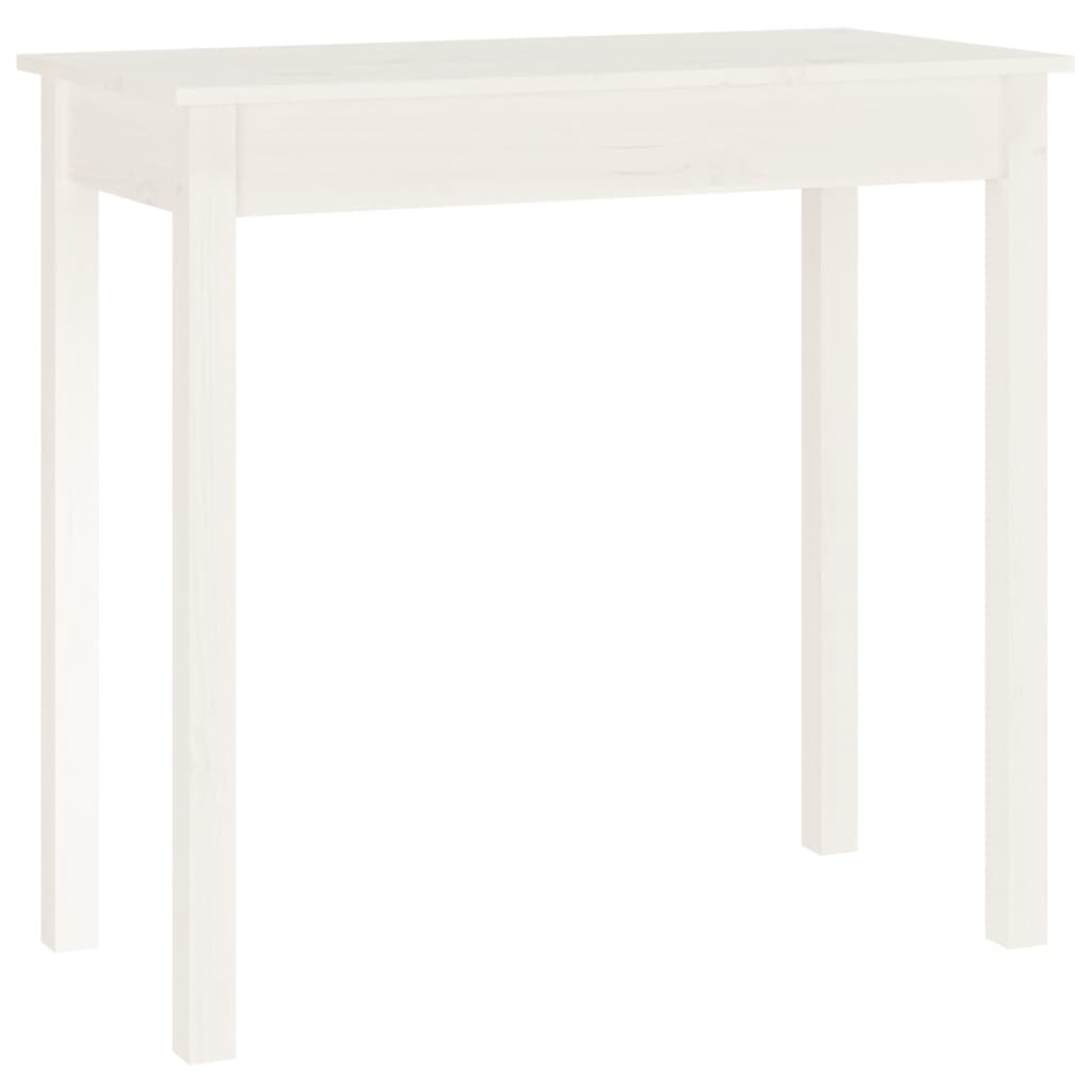 Mesa Consola De Madera Maciza De Pino Blanco 80x40x75 Cm_0