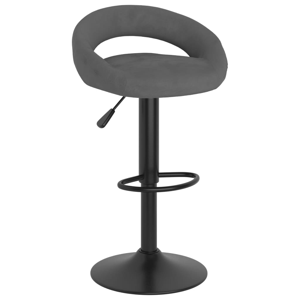 Taburetes De Cocina 2 Unidades Terciopelo Gris Oscuro_1