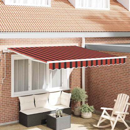 Toldo Retráctil Naranja Y Marrón 300 X 250 Cm Tela Y Aluminio_1