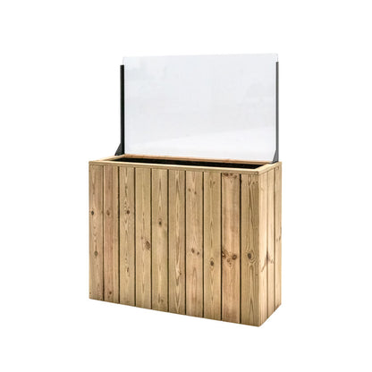 Jardinera Alta De Madera Autoportante Con Cortavientos 60 Cm 100x34,5x80 Cm Hortalia_1