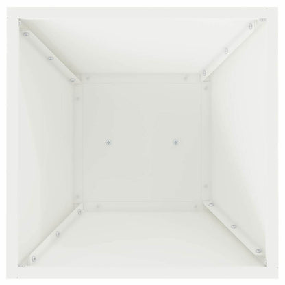 Maceta Pilar Blanco 35 X 35 X 73 Cm Acero Laminado En Frío_5