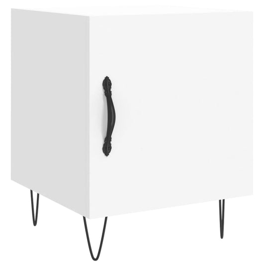Mesita De Noche Madera De Ingeniería Blanco 40x40x50 Cm_0