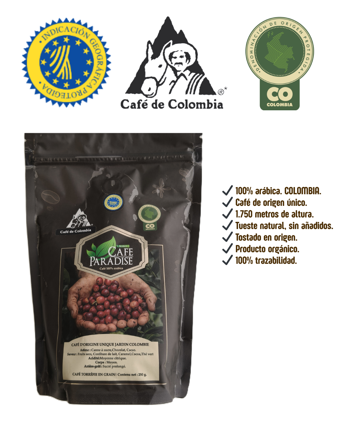 Pack Ahorro 2x Café Especial Molido – Colombia – Origen Único – 100% Arábica – 500g (2x250 G)_1