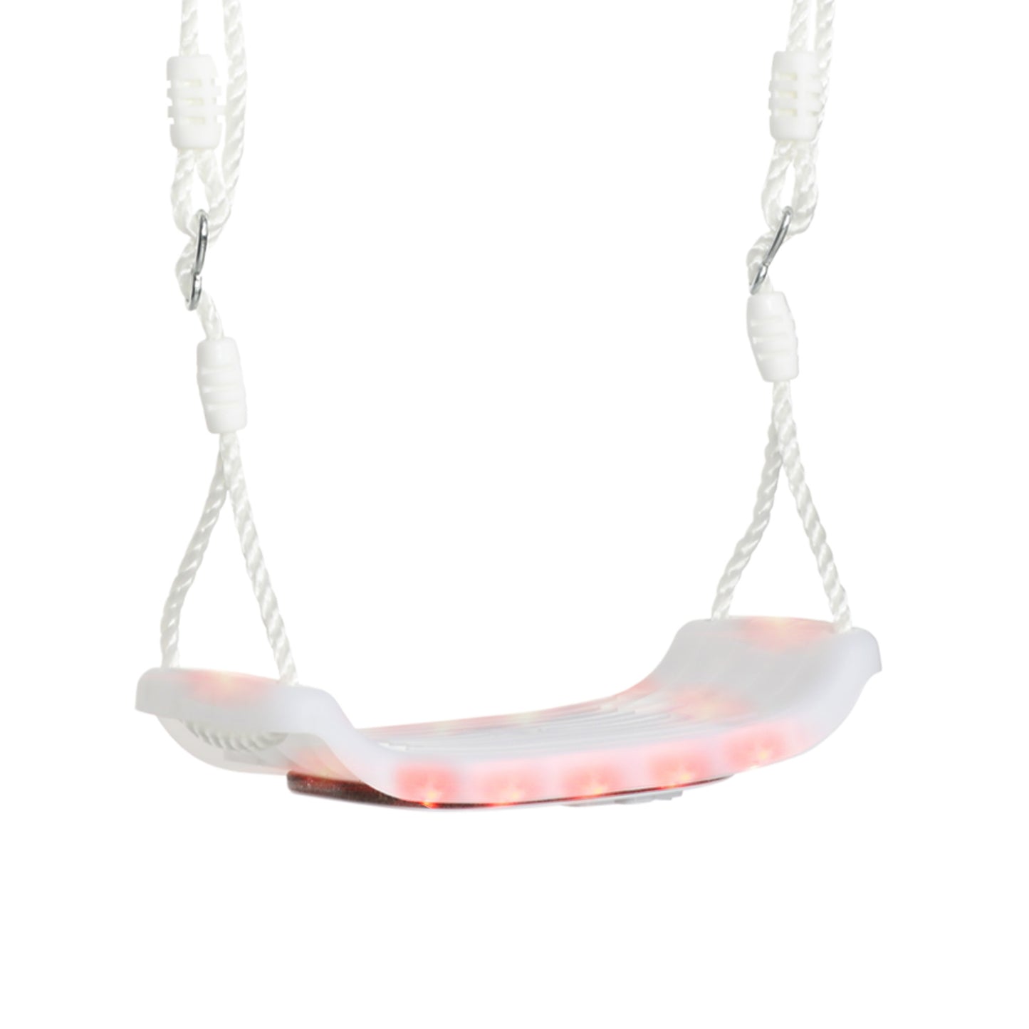 Outsunny Columpio Para Niños De 3-6 Años Con Luces Led 39x16,5x120-180 Cm Blanco_0