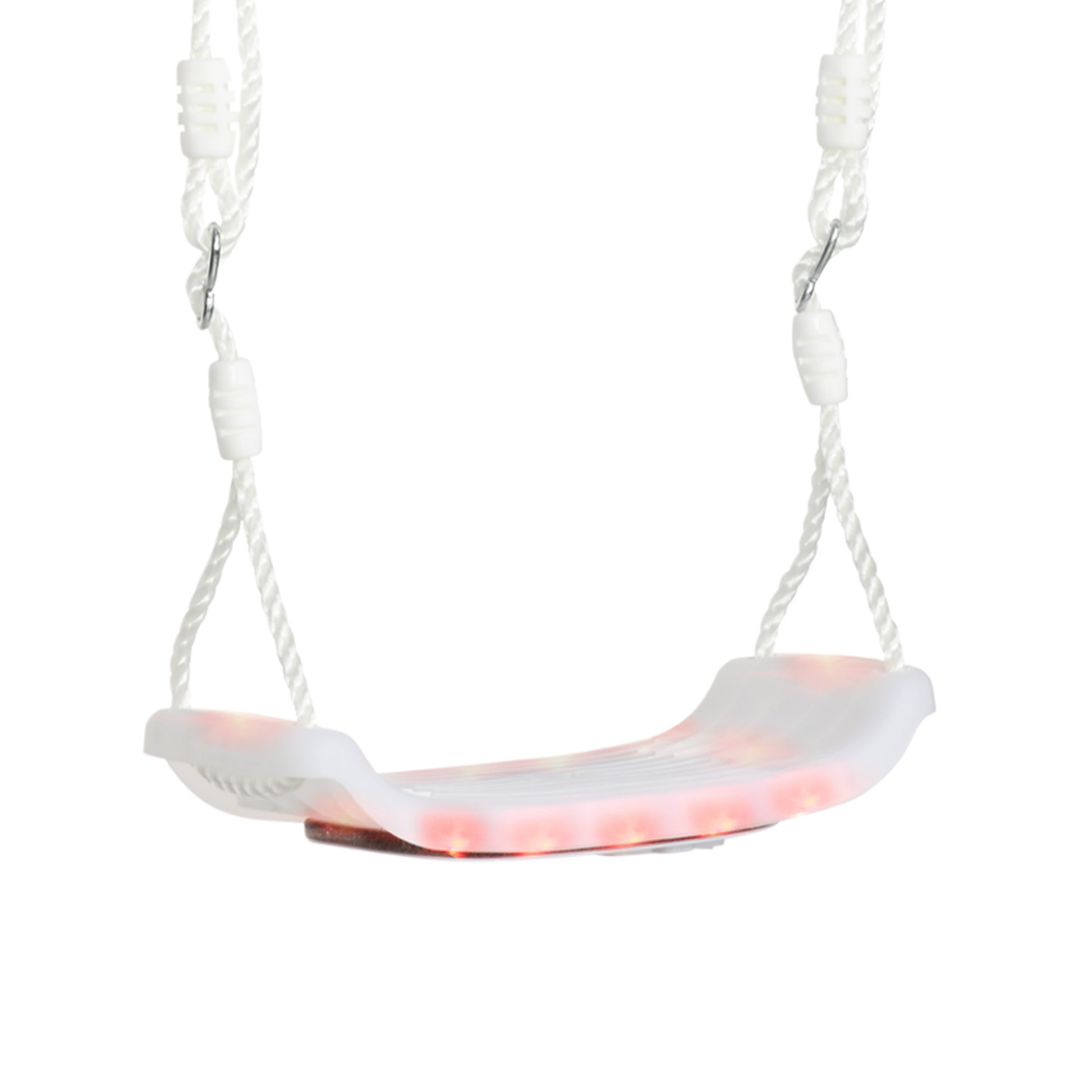 Outsunny Columpio Para Niños De 3-6 Años Con Luces Led 39x16,5x120-180 Cm Blanco_0