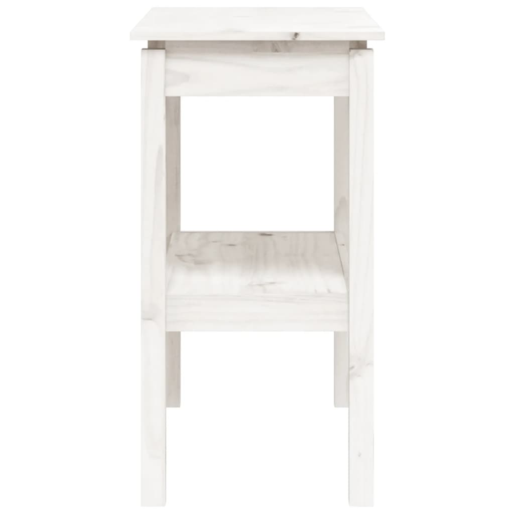 Mesa Consola De Madera Maciza De Pino Blanco 80x40x75 Cm_3