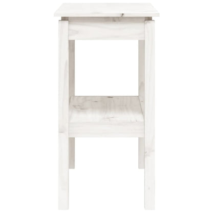 Mesa Consola De Madera Maciza De Pino Blanco 80x40x75 Cm_3