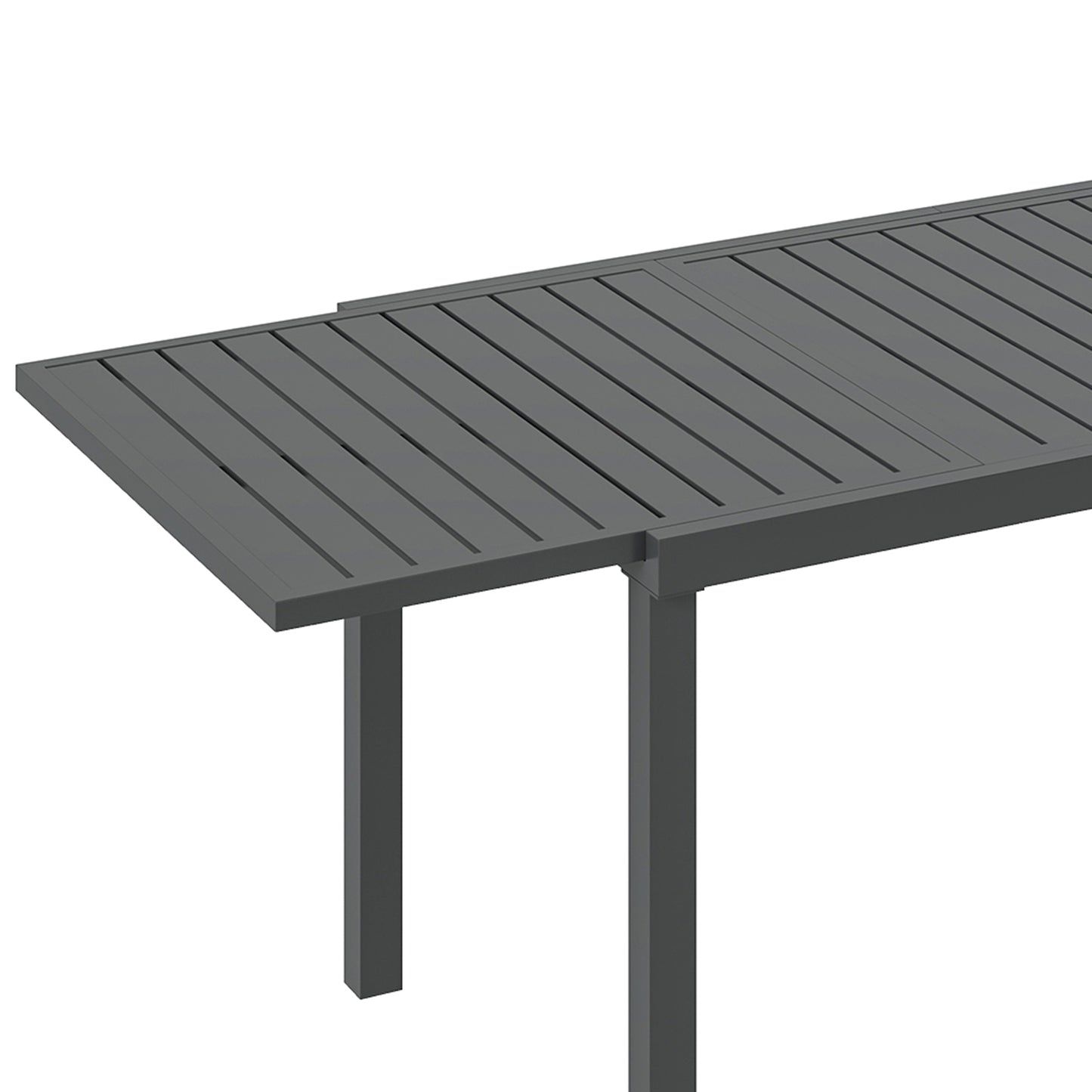 Outsunny Mesa De Jardín Extensible De Aluminio 150/225x85x75 Cm Gris Oscuro_4