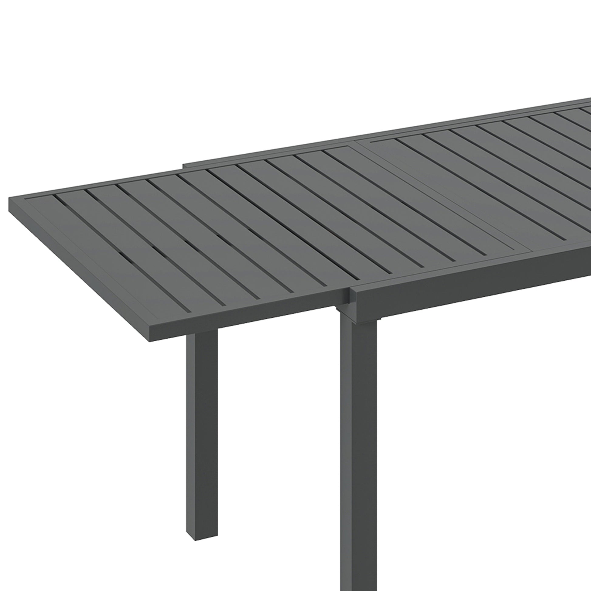 Outsunny Mesa De Jardín Extensible De Aluminio 150/225x85x75 Cm Gris Oscuro_4