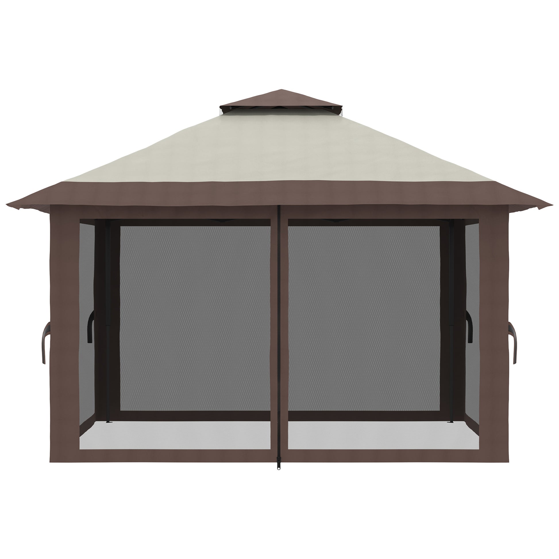 Outsunny Carpa Plegable Pop-up 4x4x2,8 M Altura Ajustable Protección Uv50+_4