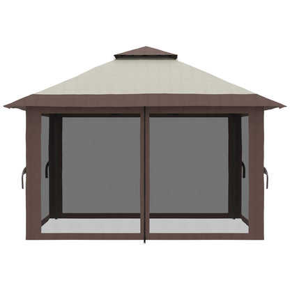 Outsunny Carpa Plegable Pop-up 4x4x2,8 M Altura Ajustable Protección Uv50+_4