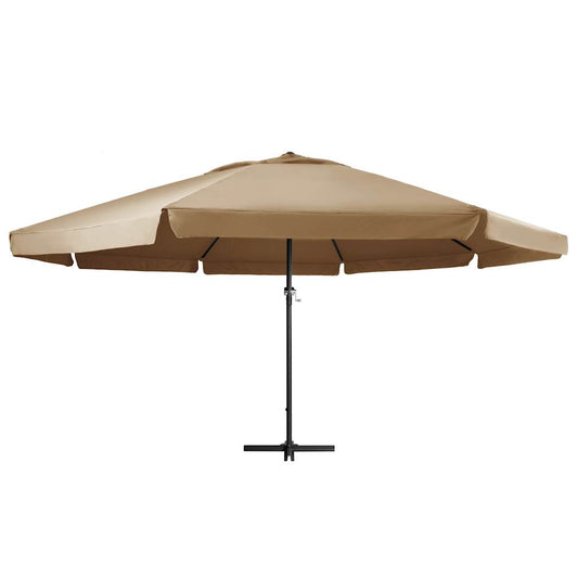 Sombrilla De Jardín Con Palo De Aluminio Taupe 600 Cm_0