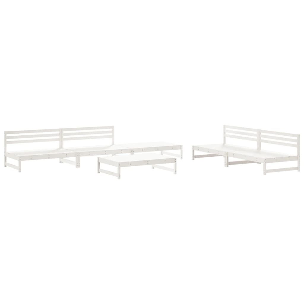 Vidaxl Juego De Muebles De Jardín 6 Piezas Madera Maciza Pino Blanco_0