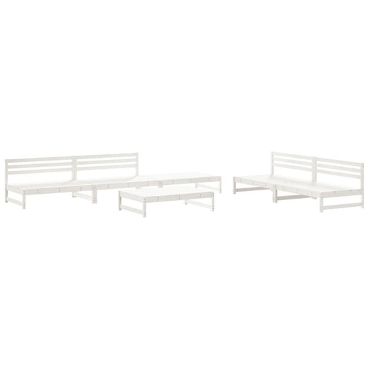 Vidaxl Juego De Muebles De Jardín 6 Piezas Madera Maciza Pino Blanco_0