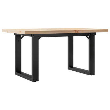 Mesa De Centro Marco O Madera Maciza Pino Y Acero 80x50x40,5 Cm_0