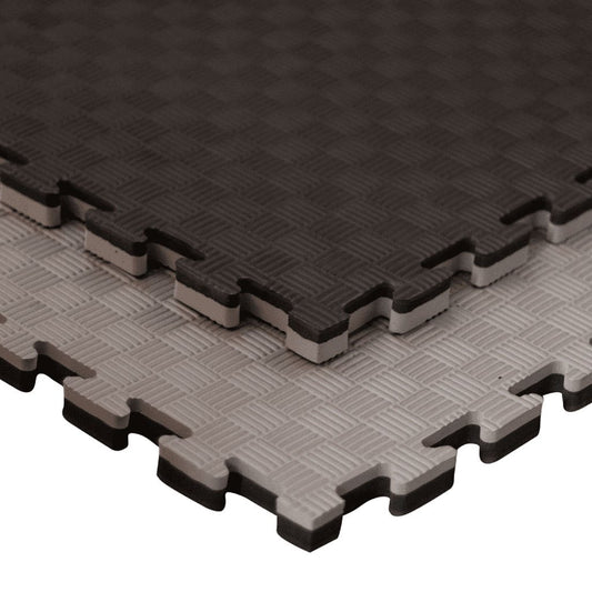 Tatami Puzzle 2,5cm 100x100cm – Superficie 5 Líneas Gris/negro_0