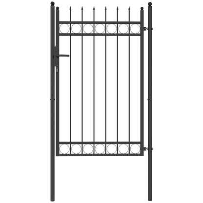 Outsunny Puerta De Jardín 147,5x89 Cm Con Asa Cerradura Y 3 Llaves Negro_0