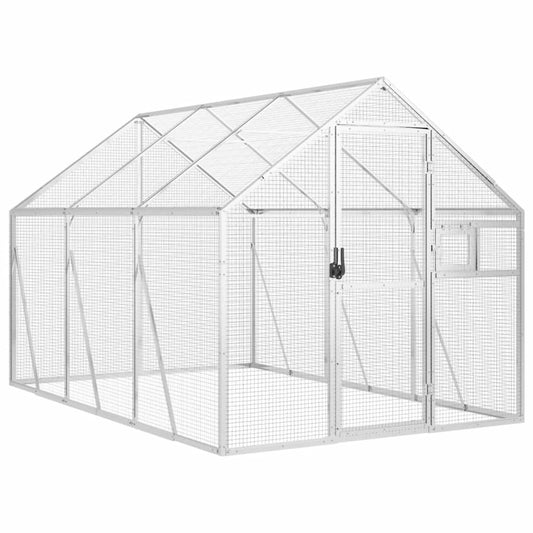 Vidaxl Pajarera De Aluminio Color Plateado 1,79x3x1,85 M_0