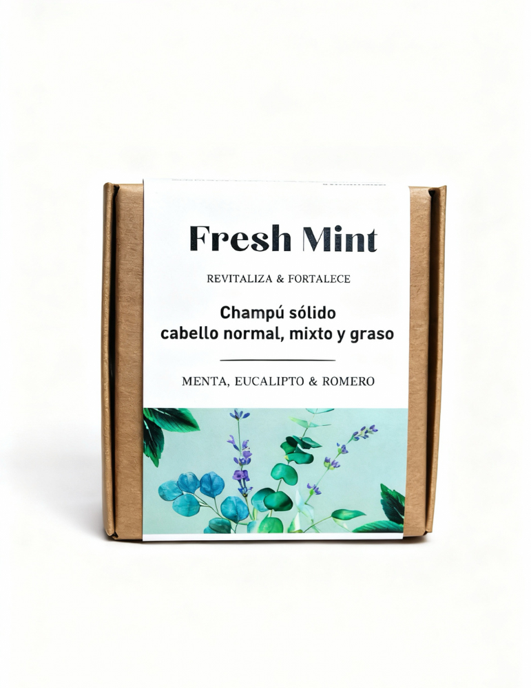 Champú  Sólido Bio Fortalecedor Fresh Mint En Lata_3