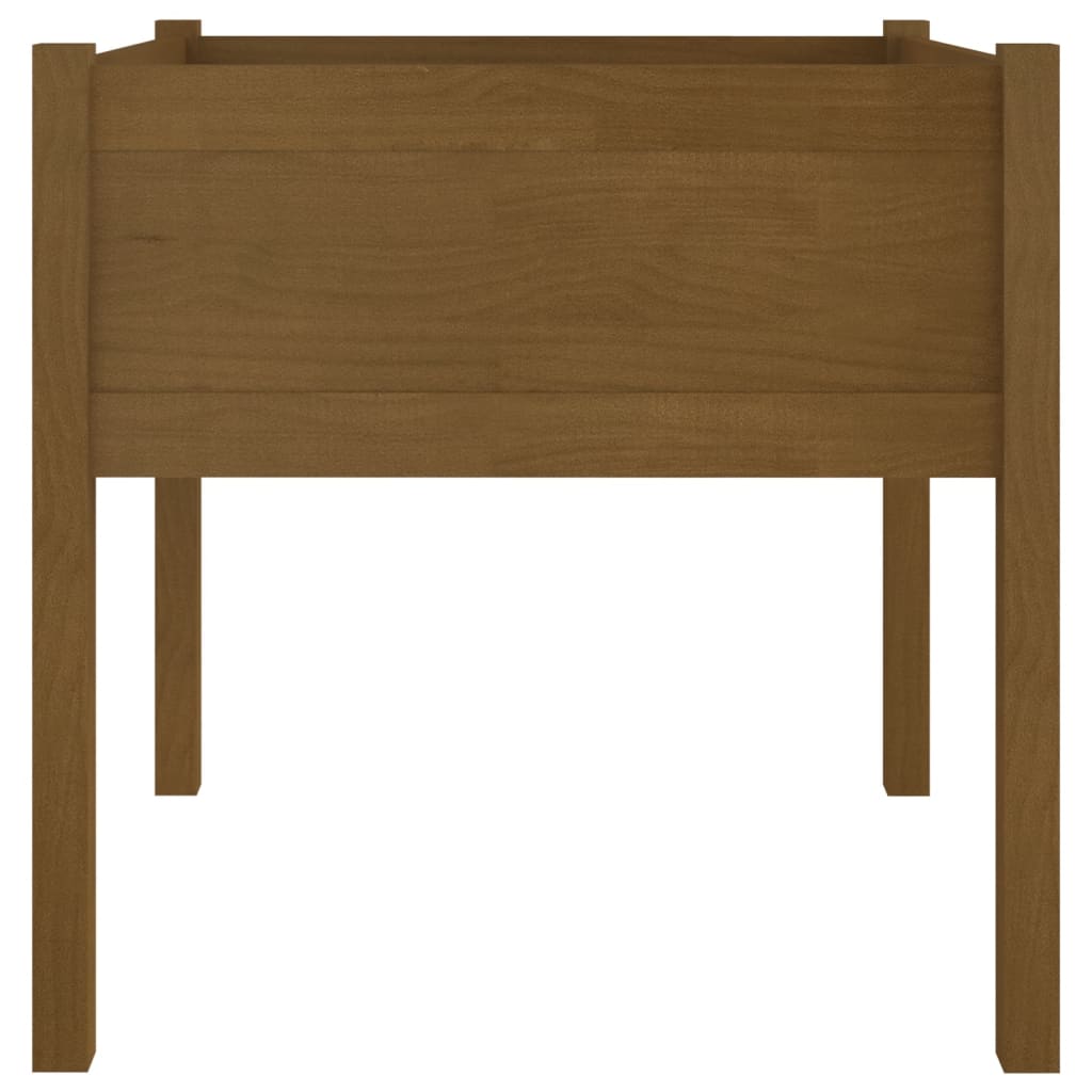 Jardinera De Madera Maciza De Pino Marrón Miel 70x70x70 Cm_3