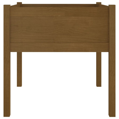 Jardinera De Madera Maciza De Pino Marrón Miel 70x70x70 Cm_3