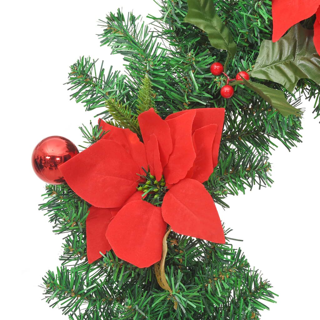 Vidaxl Corona De Navidad Con Luces Led Pvc Verde 60 Cm_3