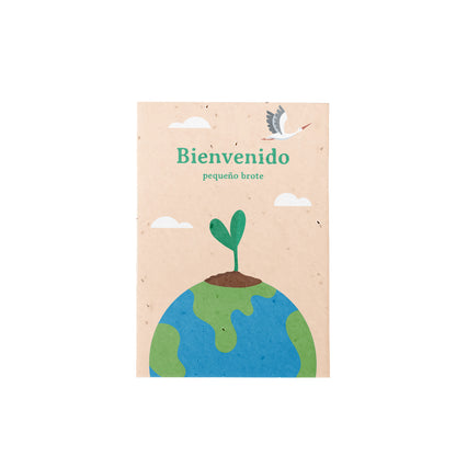 Postal Plantable Bienvenido con Semillas de Zanahoria – Regalo Original para Recién Nacidos - Resetea_0