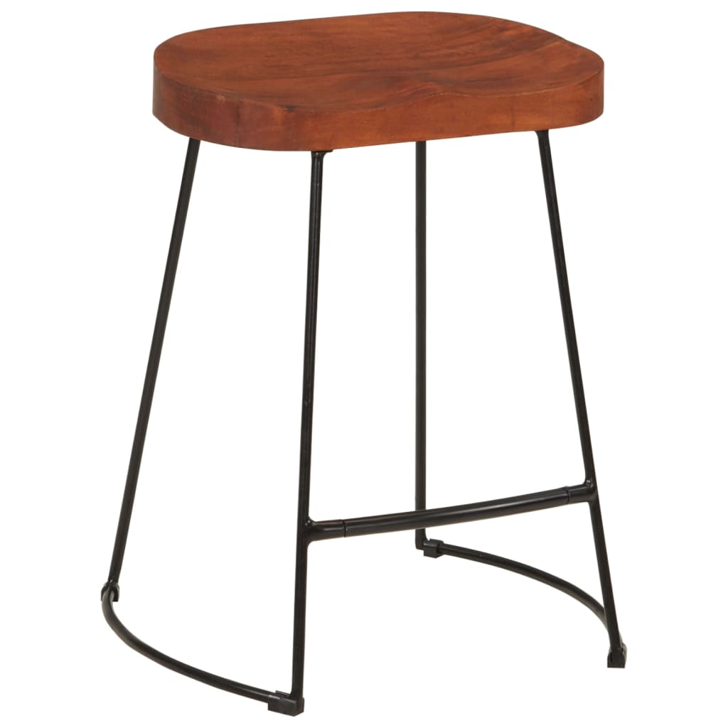 Taburetes De Bar Gavin 2 Uds Madera Mango Maciza 45x38x53 Cm_1