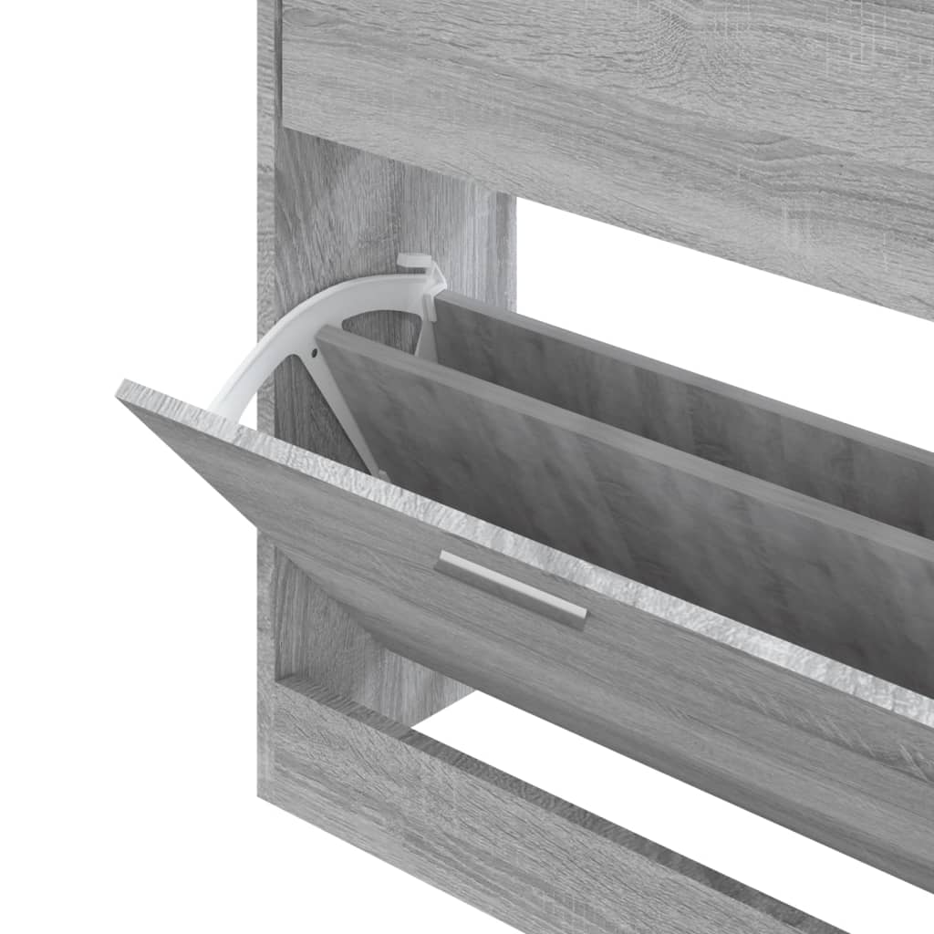 Vidaxl Mueble Zapatero Madera Contrachapada Gris Sonoma 63x24x81 Cm_5