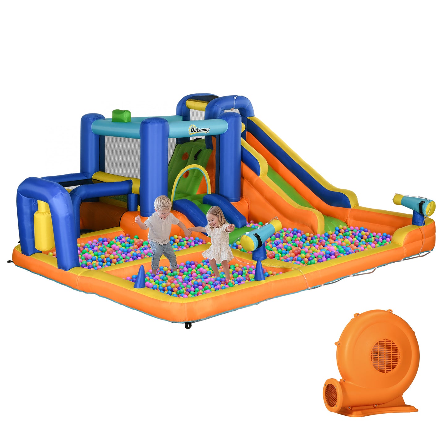 Outsunny Castillo Hinchable Infantil 7 En 1 Con Tobogán 430x420x200cm Multicolor_0
