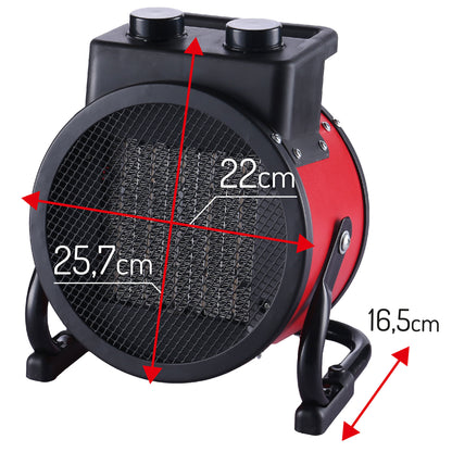 Calefactor Cerámico Termoventilador Portátil, 2 Niveles Potencia Termostato Automático, Moderno, Briebe, Ht1130, Negro/rojo