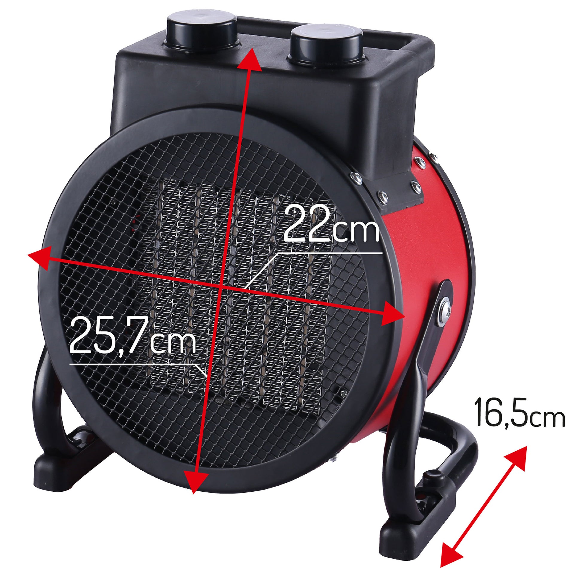 Calefactor Cerámico Termoventilador Portátil, 2 Niveles Potencia Termostato Automático, Moderno Camry Cr7743, Negro/rojo_4