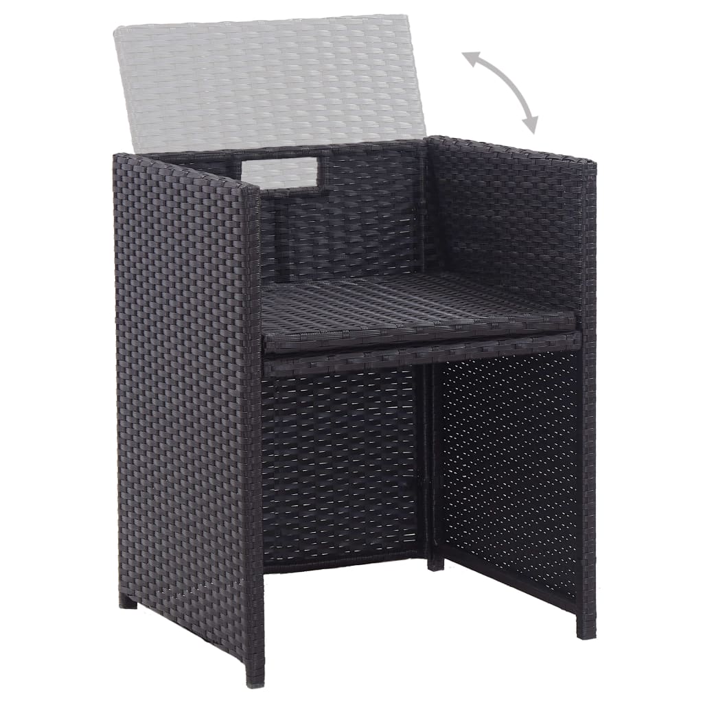 Vidaxl Set Comedor De Jardín 15 Piezas Y Cojines Ratán Sintético Negro_5