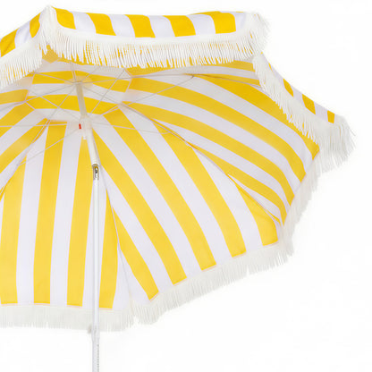Outsunny Sombrilla De Playa Con Flecos Ø180 Cm Altura Ajustable, Inclinación 30°_4