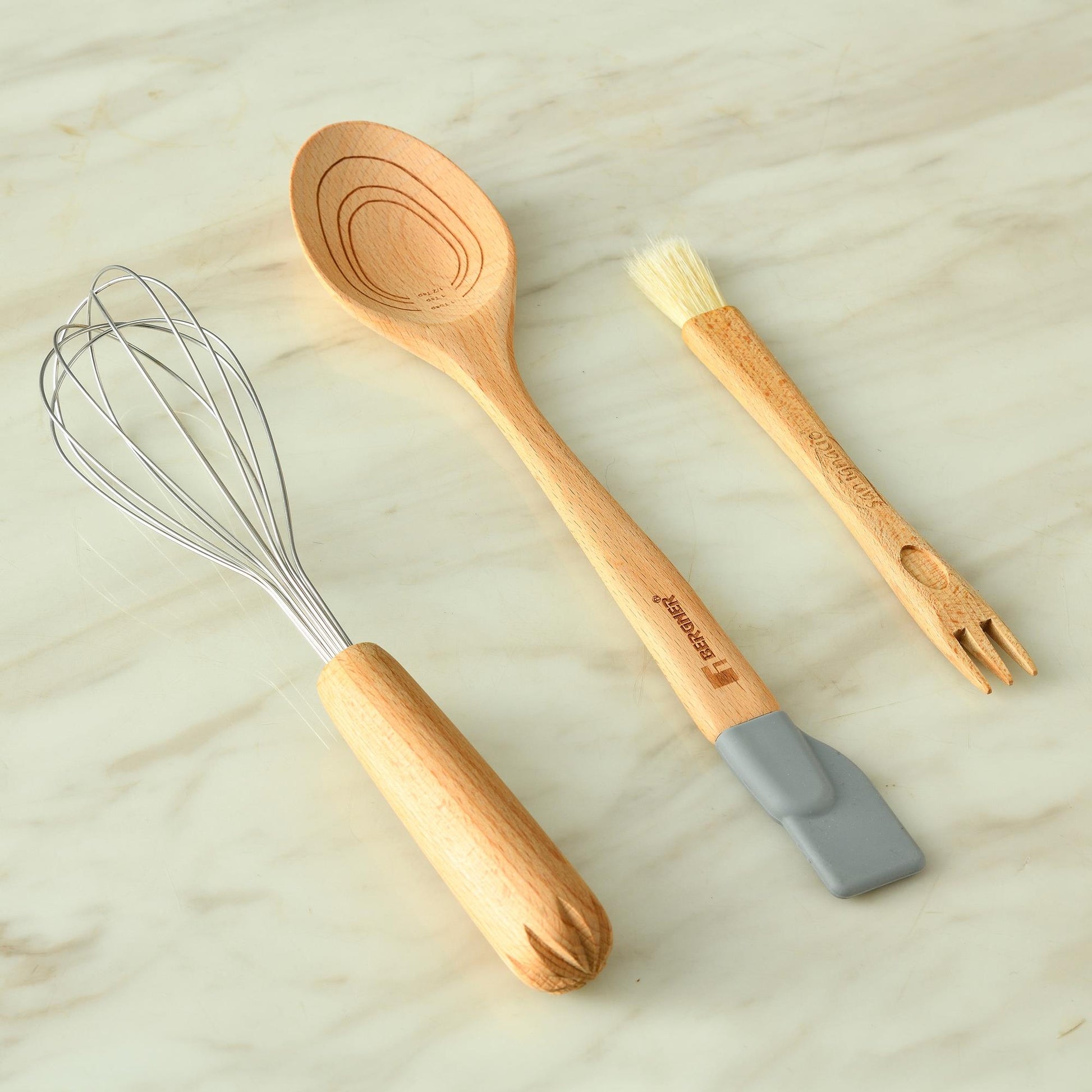 Juego De 3 Utensilios 2 En 1 De Cocina Multifunción Genius En Acero Inoxidable Y Silicona Bergner.._2