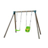 Columpio Doble De Madera Cuadrada Masgames Karai Junior Xl + Asiento Bebe.