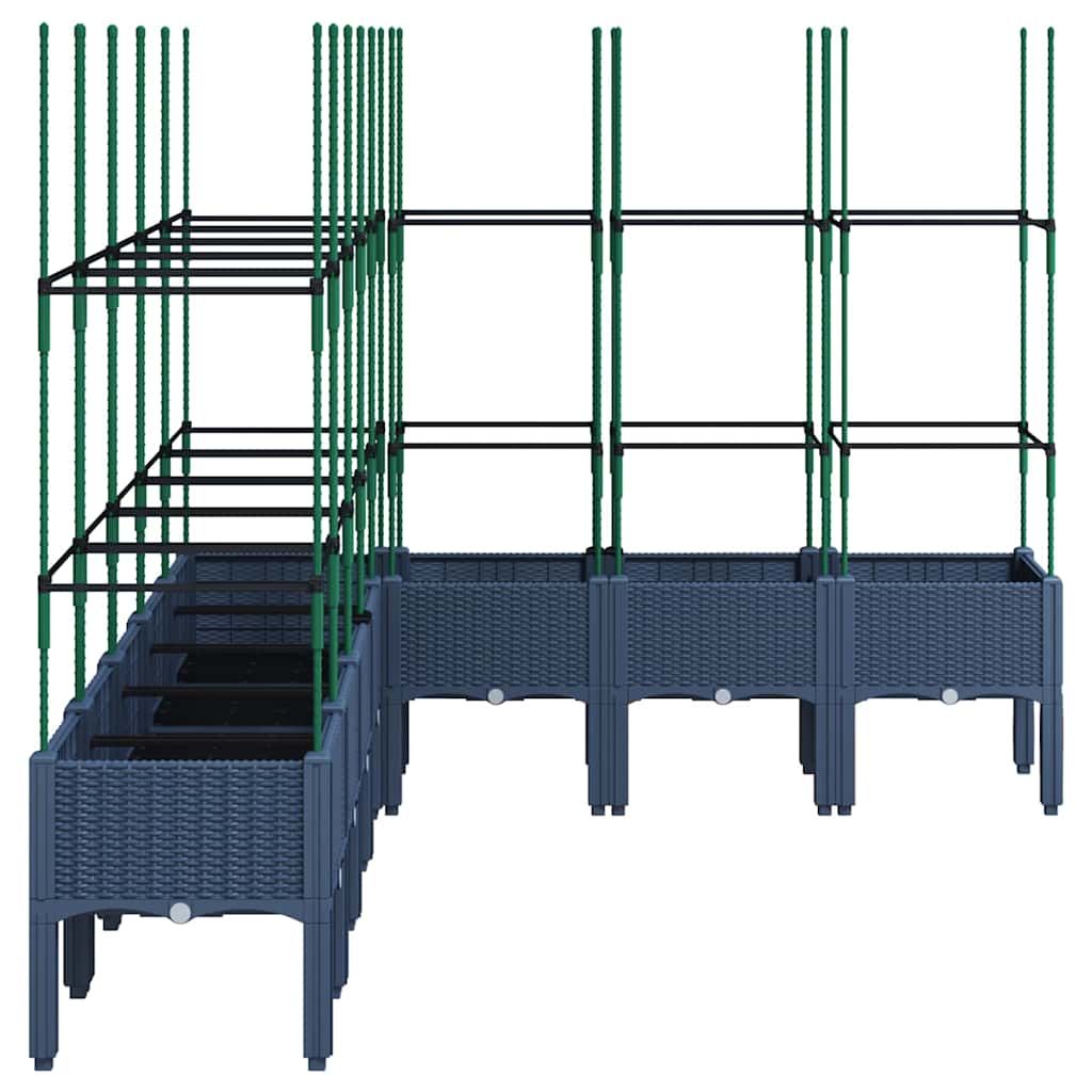 Jardinera Con Enrejado Pp Azul Gris 200x160x142,5 Cm_3