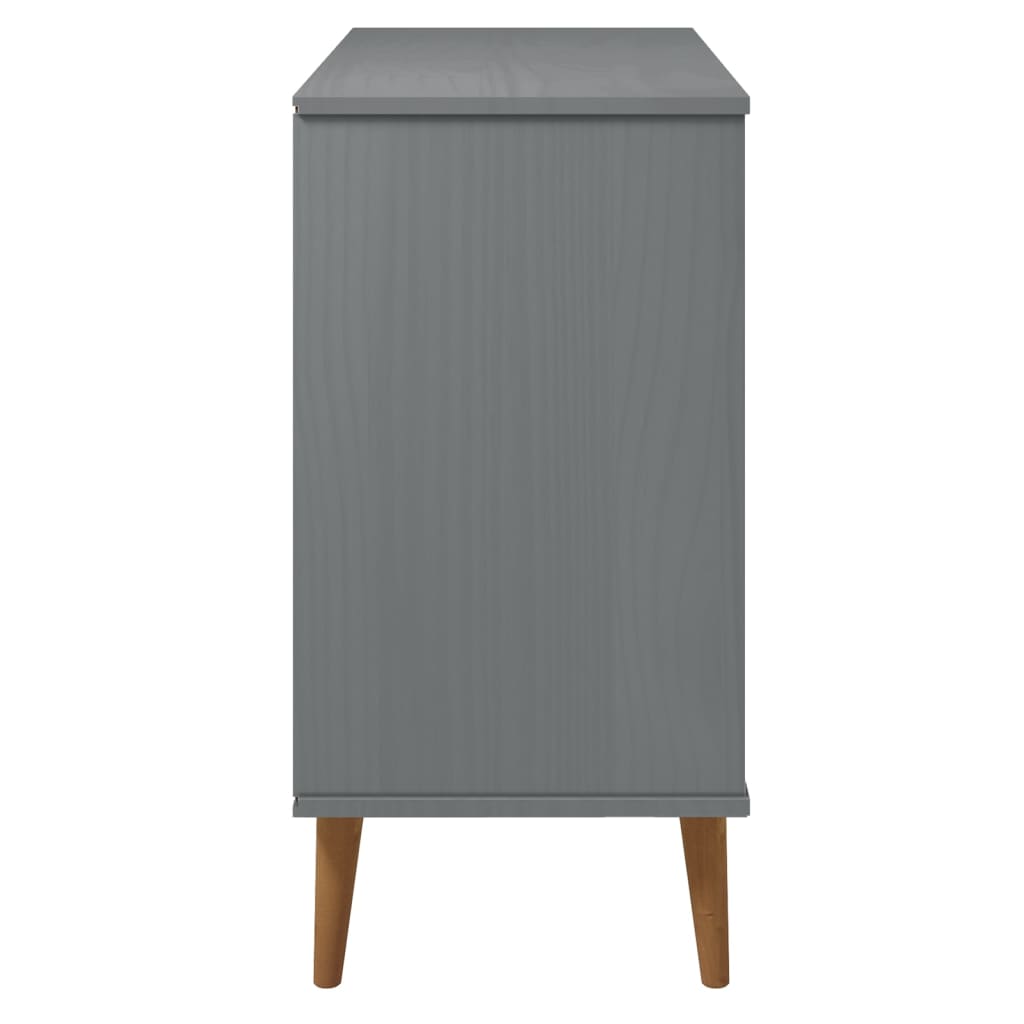 Aparador Molde Madera Maciza De Pino Gris 90x40x80 Cm / Vetonek_2