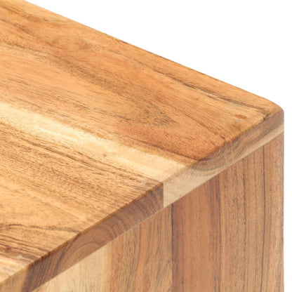 Mesita De Noche De Madera Maciza De Acacia 40x30x50 Cm_3