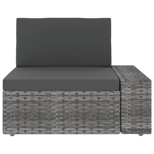 Juego De Muebles De Jardín 8 Piezas Ratán Sintético Gris / Vetonek_0