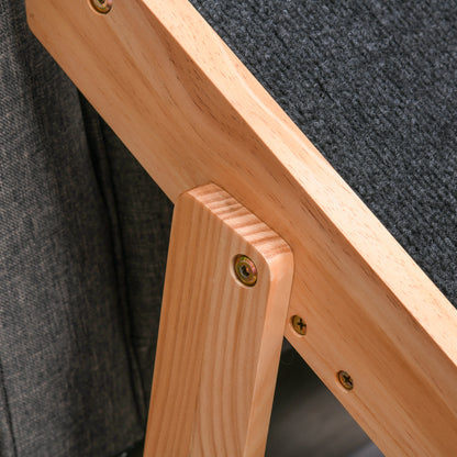 Pawhut Escalera De Madera Para Perros Plegable Rampa Con 3 Escalones Cama_4