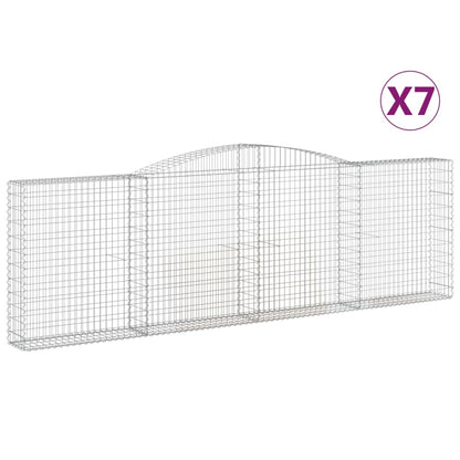 Cestas De Gaviones 7 Uds Forma De Arco Hierro 400x30x120/140 Cm_0