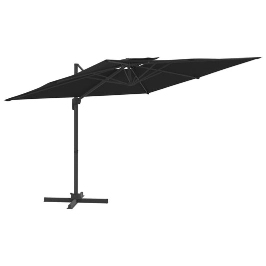 Vidaxl Sombrilla Colgante De Doble Techo Negro 300x300 Cm_0